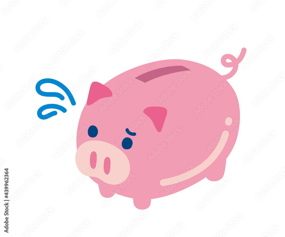 困っている豚の貯金箱のイラスト 困っている豚の貯金箱のイラスト