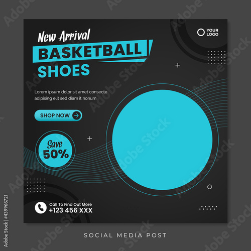 New arrival basketball shoes sale social media post template