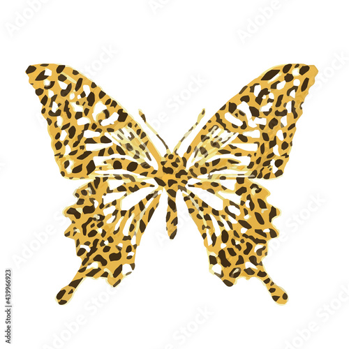 Vector illustration of a butterfly. A logo design element for a collection of T-shirts. Elements for the design of postcards.