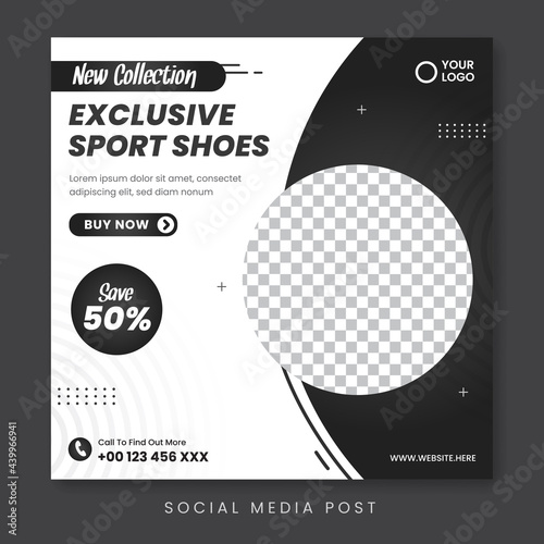 Exclusive sport shoes sale social media post template