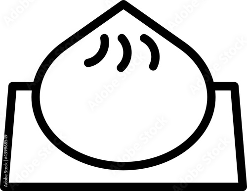 steamed bun minimal line icon