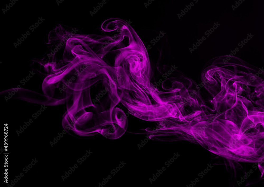 Purple smoke abstract on black background, darkness concept Purple smoke abstract on black background, darkness concept