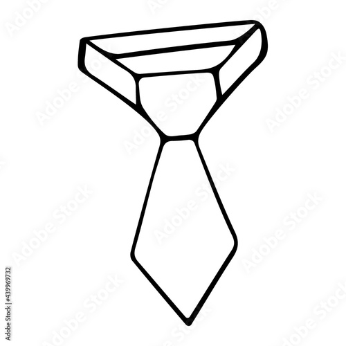 Tie hand drawn illustration for postcards and greeting cards.
