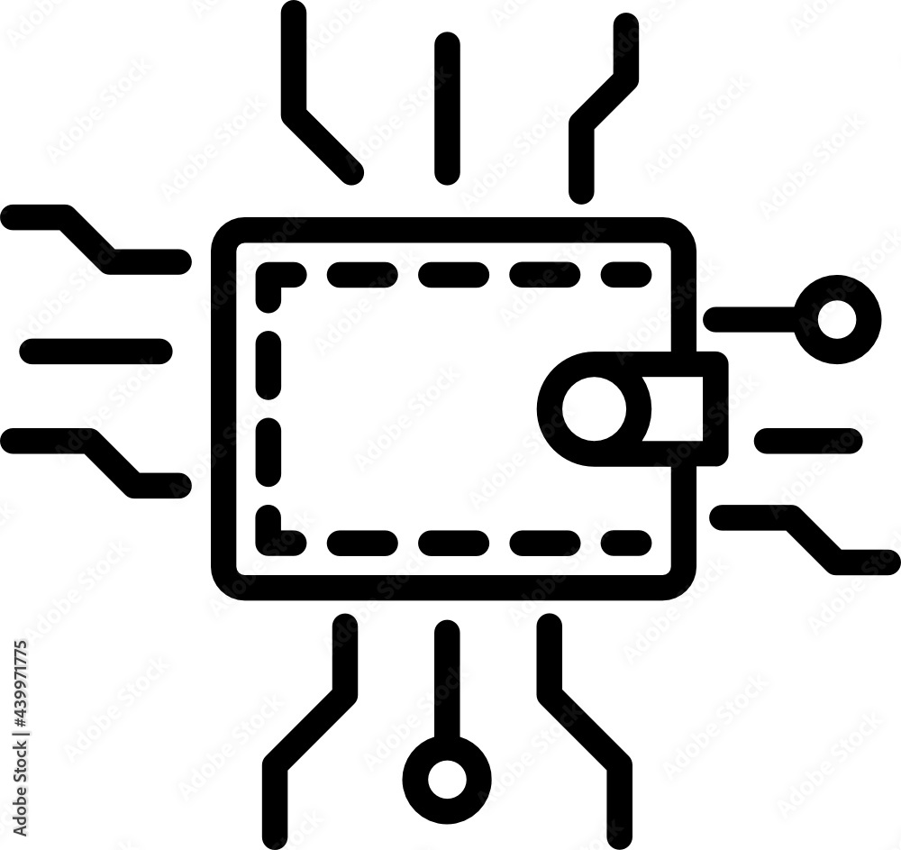 digital wallet minimal line icon digital wallet minimal line icon