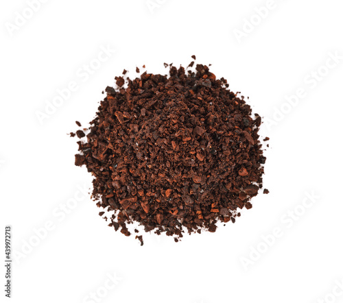 Ground Coffee isolated on white background