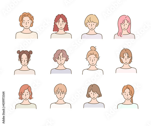 Different types of hairstyles for women.