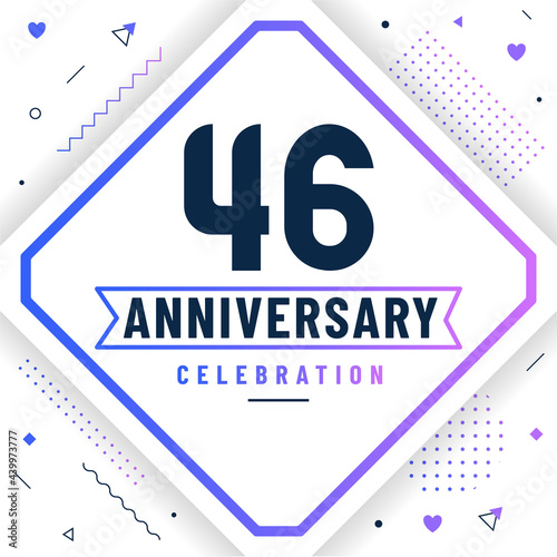 46 years anniversary greetings card, 46 anniversary celebration background free vector.
