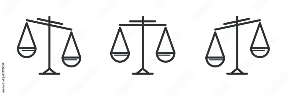 Scales of Justice Icons or Pictogram. Scales of Justice Icons or Pictogram.