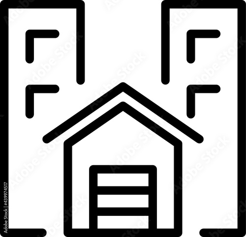 home in city minimal line icon