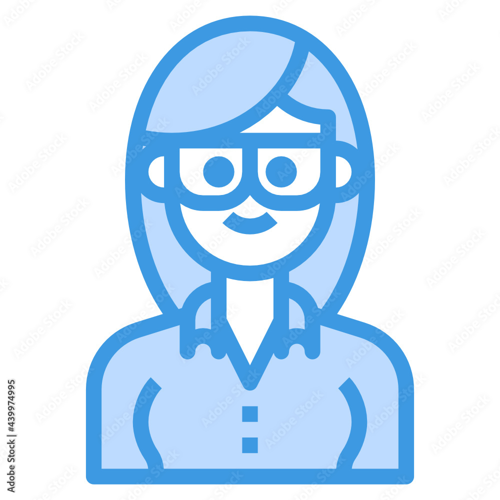 Avatar blue outline icon