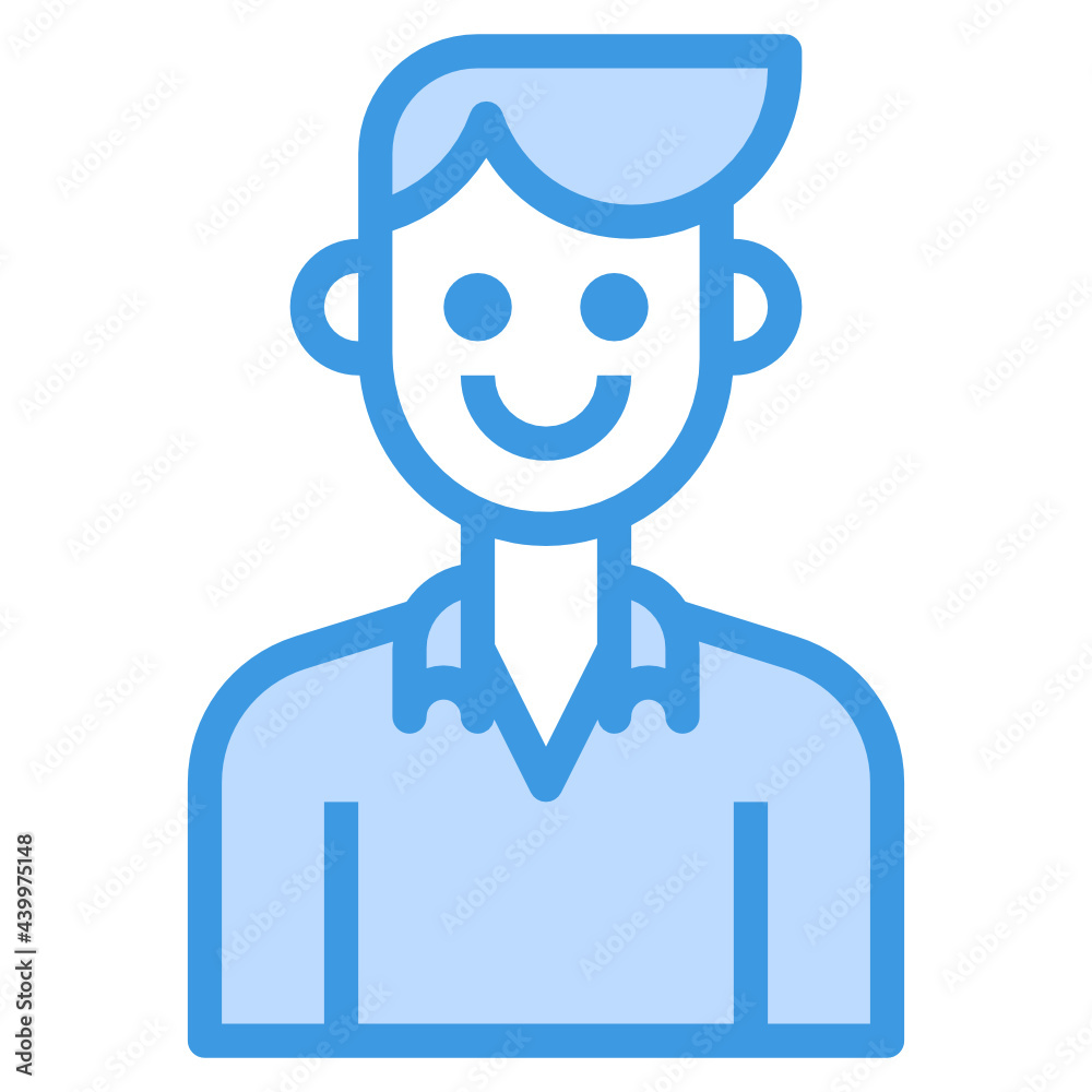 Avatar blue outline icon