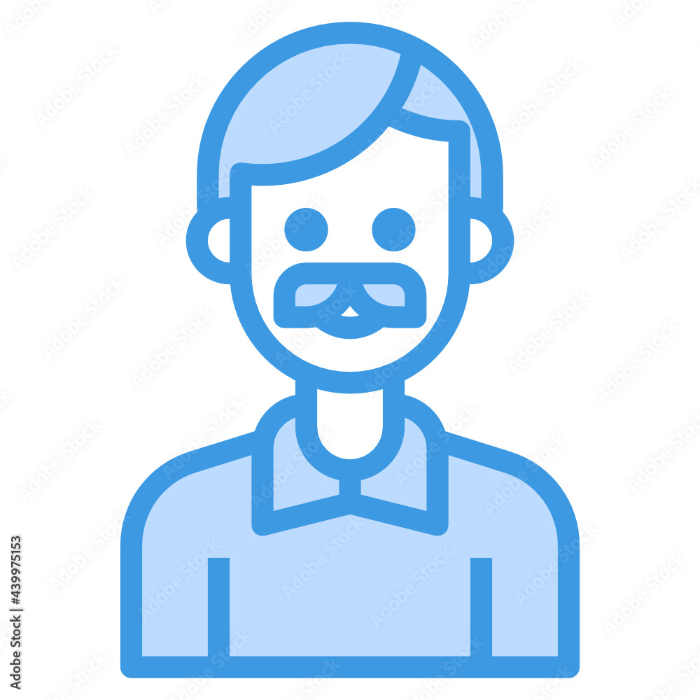 Avatar blue outline icon