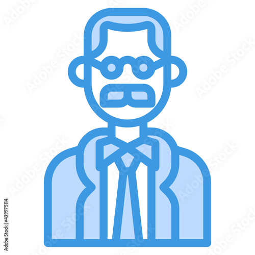 Avatar blue outline icon