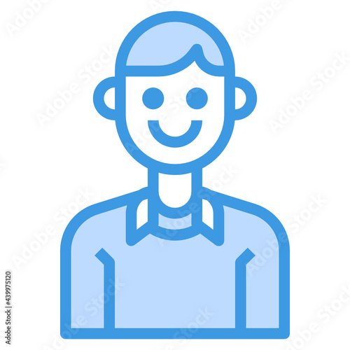 Avatar blue outline icon