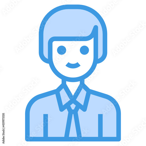 Avatar blue outline icon