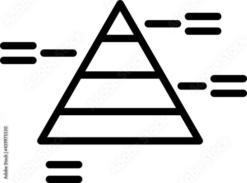pyramid diagram minimal line icon
