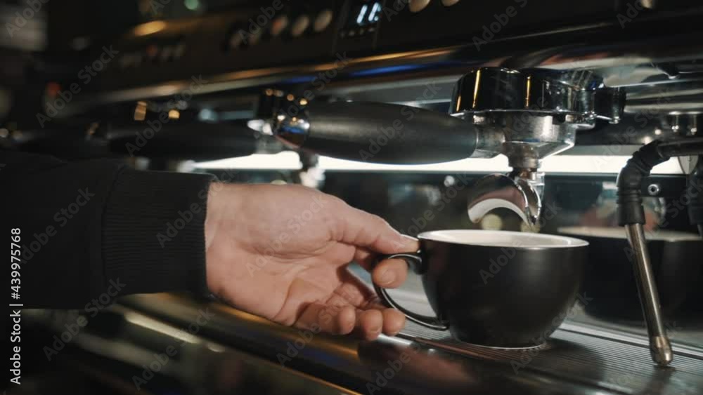 Coffee machine on a wooden table Slow motion. Coffee machine on a wooden table Slow motion.