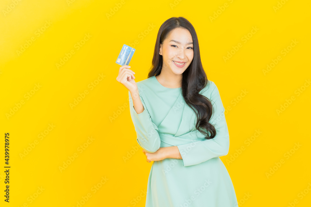 Portrait beautiful young asian woman smile with credit card Portrait beautiful young asian woman smile with credit card
