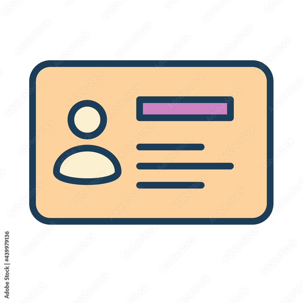 identification card single isolated icon with filled line style identification card single isolated icon with filled line style