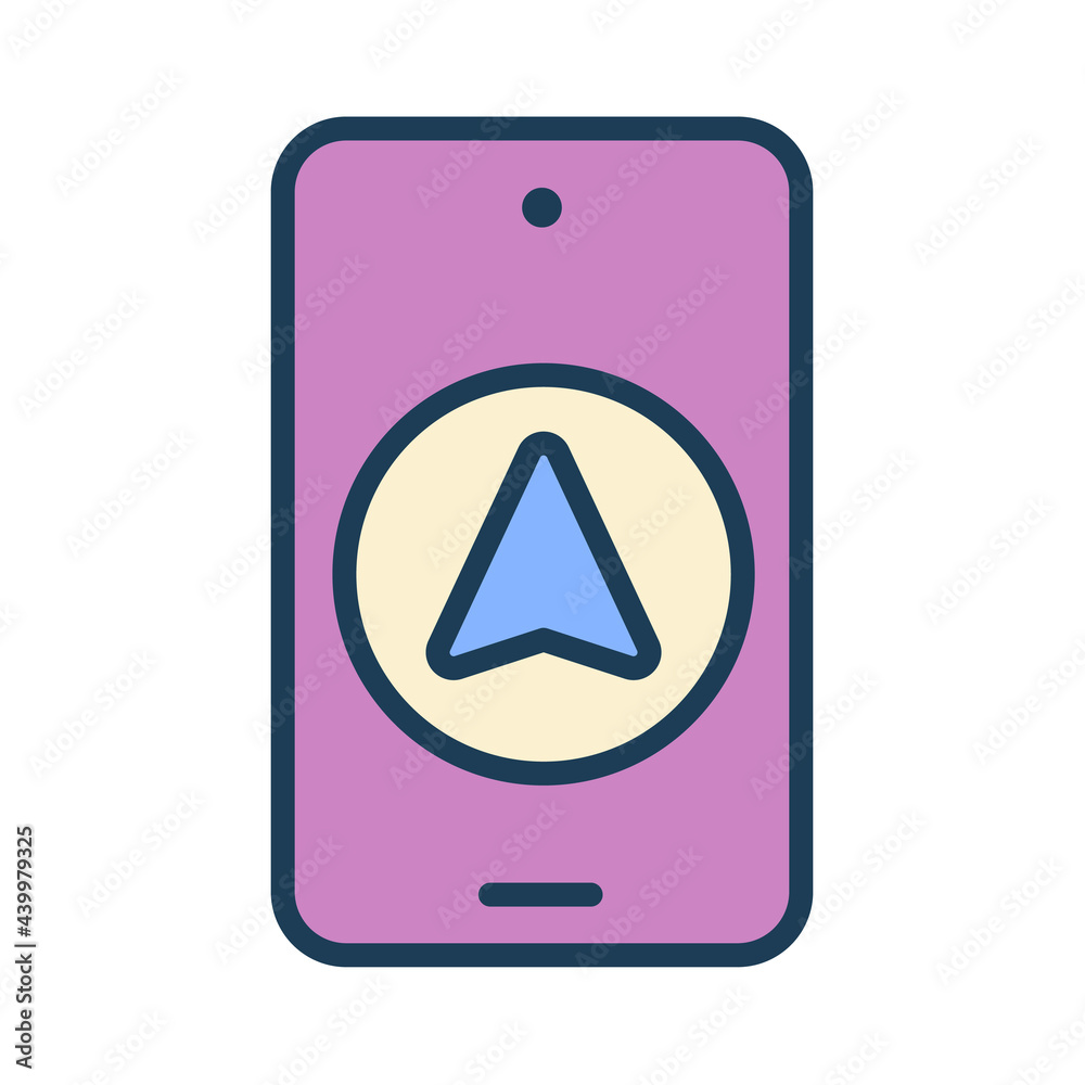 GPS direction single isolated icon with filled line style GPS direction single isolated icon with filled line style