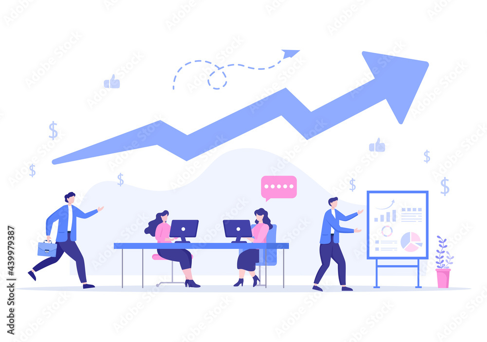 Business Vision And Target By Holding Binoculars Towards Career Success. Vector Illustration Business Vision And Target By Holding Binoculars Towards Career Success. Vector Illustration