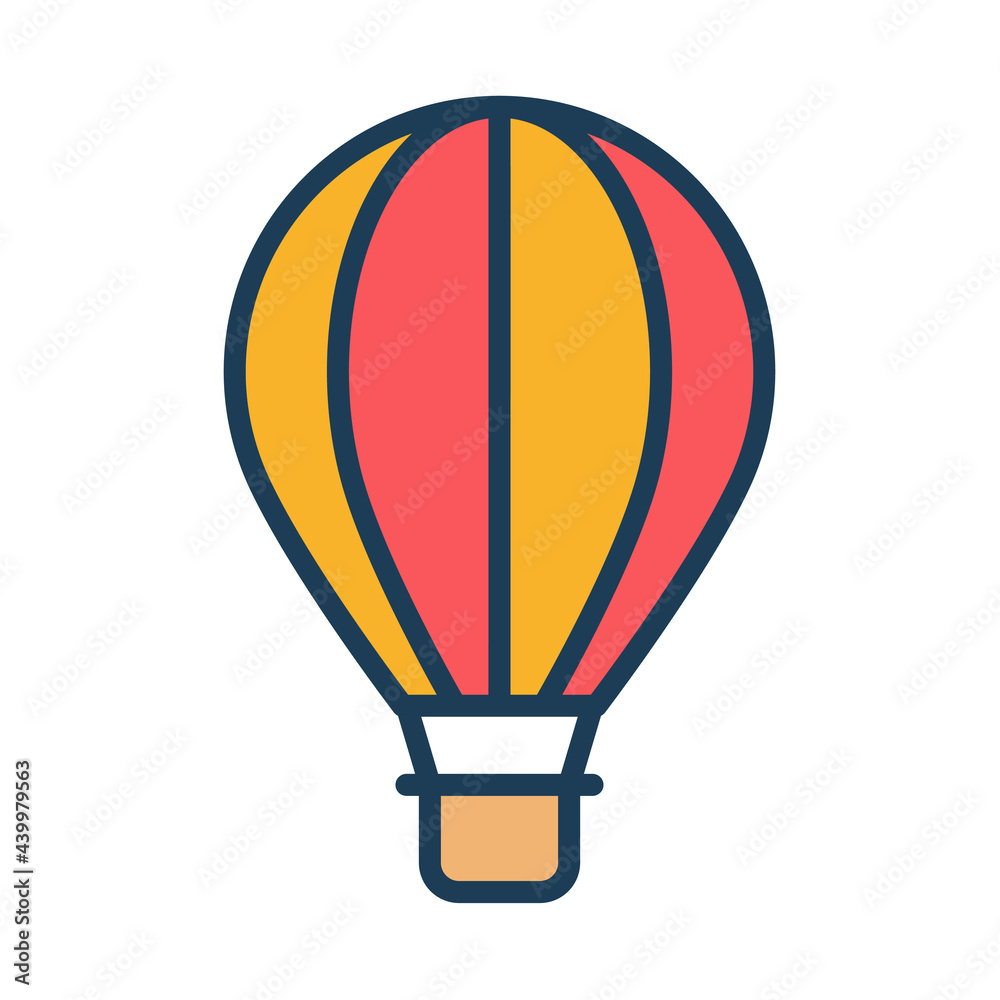 Fototapeta premium air balloon single isolated icon with filled line style