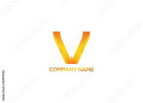 Modern V letter logo, Business logo