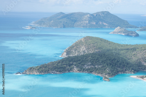 A beautiful sea bay with a sandy beach. photo