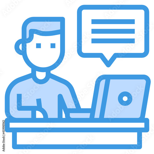 Free Download Blogger blue outline icon - GFXLoad