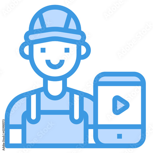 Blogger blue outline icon