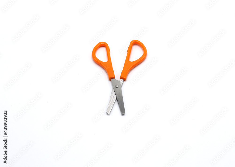 Yellow scissors isolated on a white background. Yellow scissors isolated on a white background.