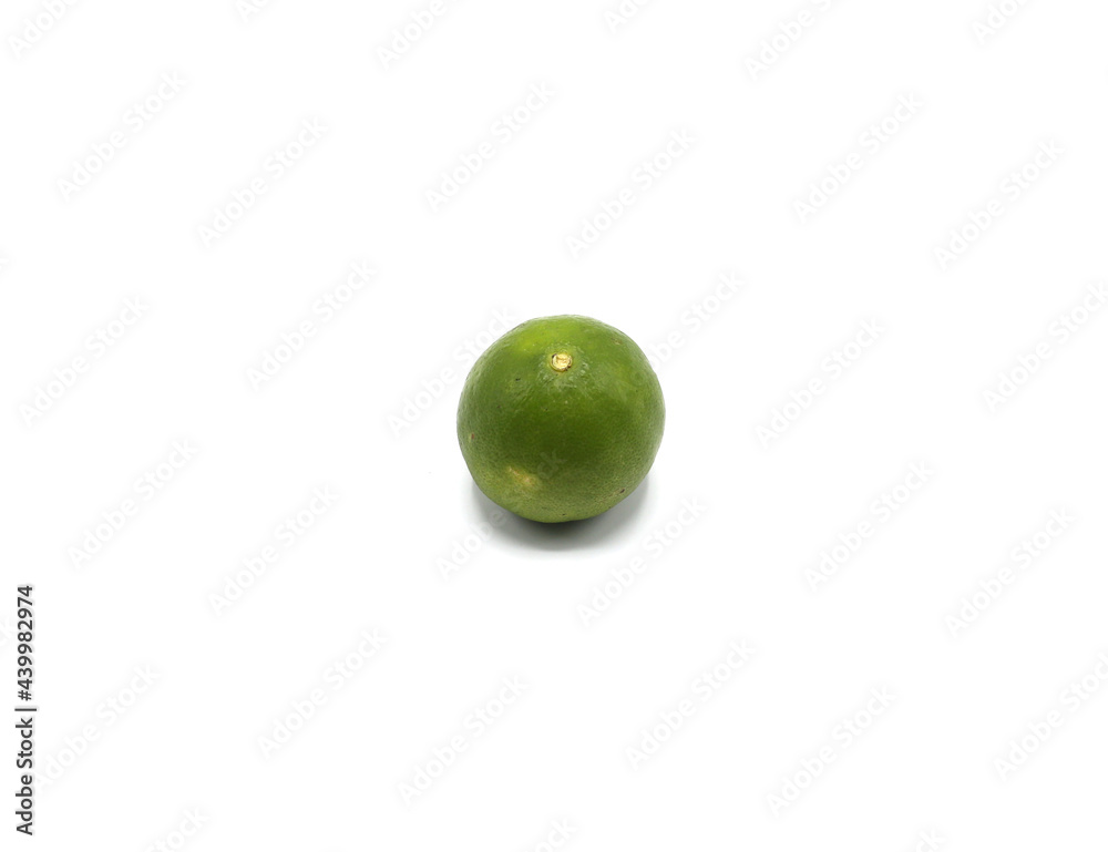 Green lemons isolated on a white background Green lemons isolated on a white background