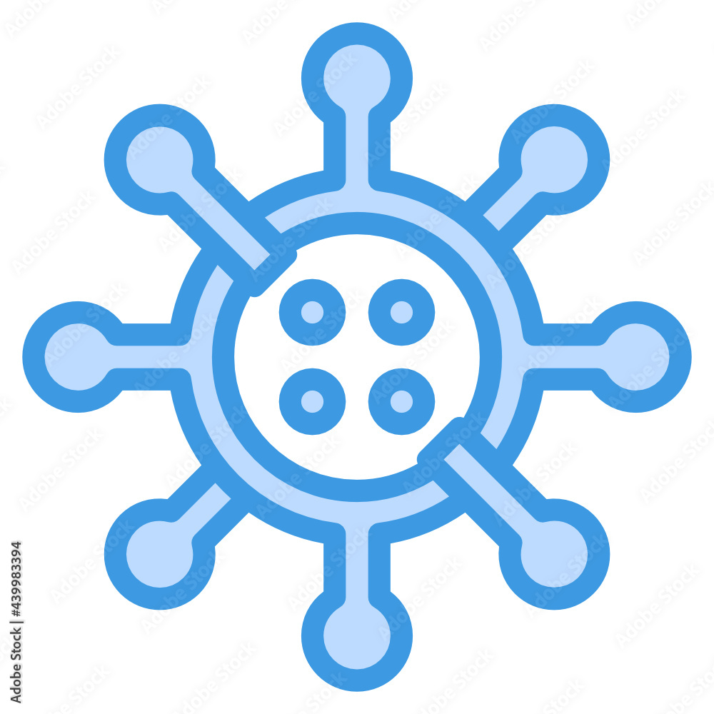 Fototapeta premium Coronavirus blue outline icon
