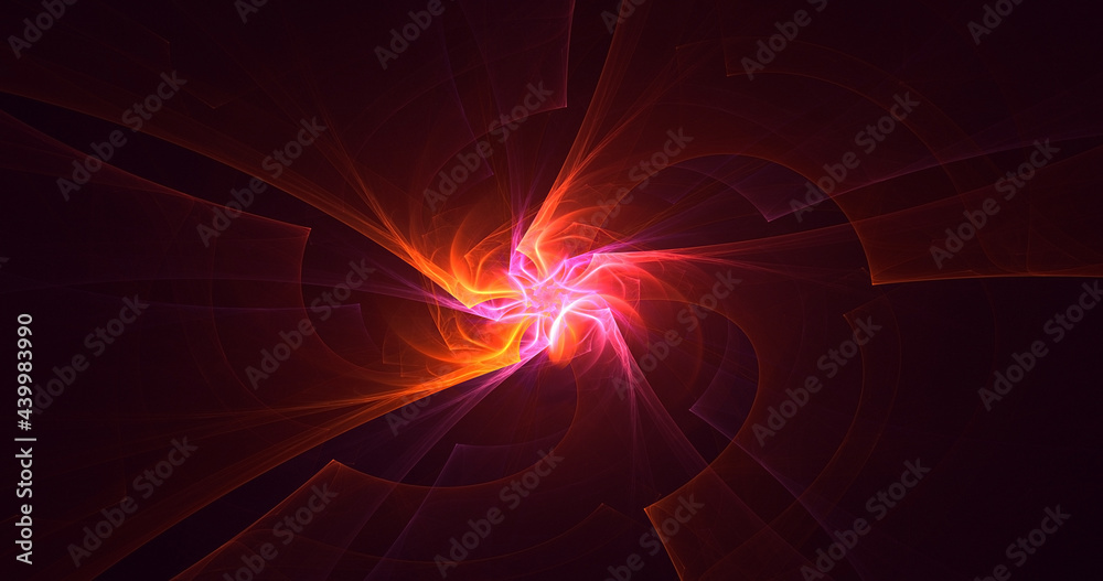 3D rendering abstract multicolor fractal light background