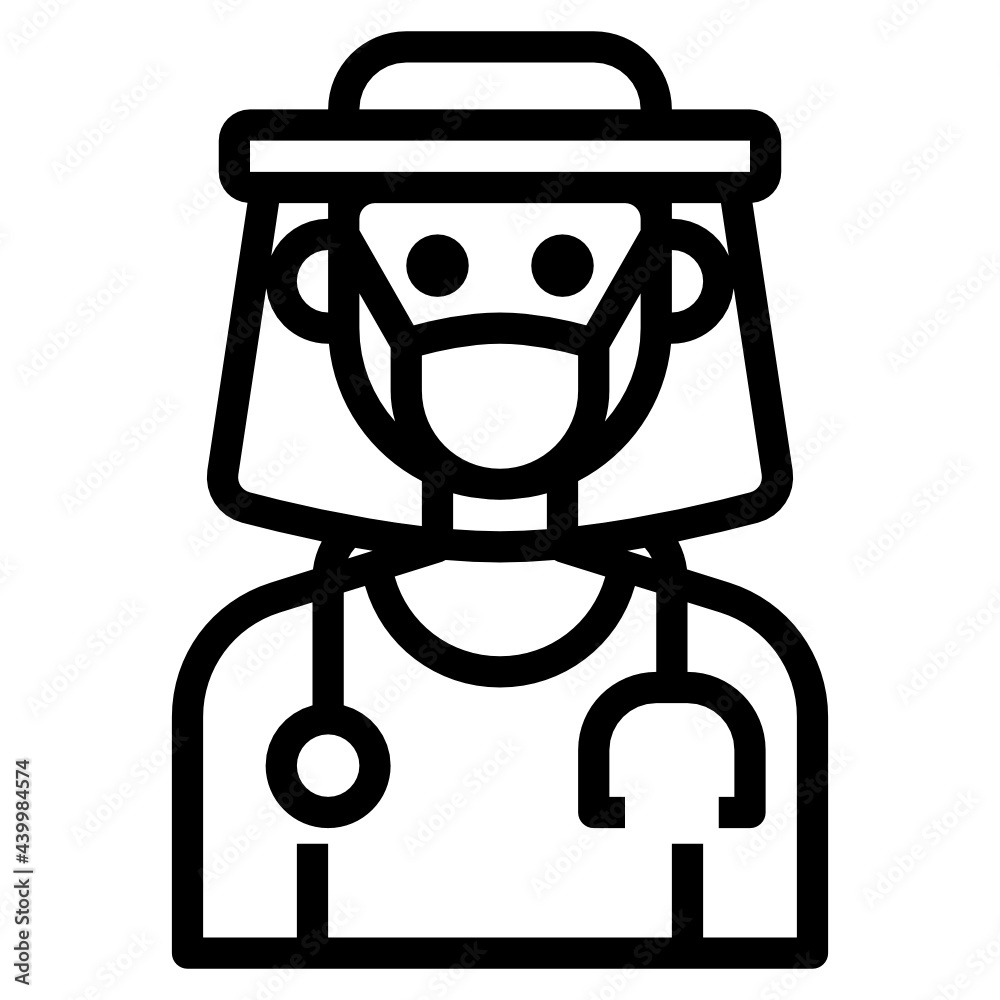 Obraz premium Face Shield outline icon