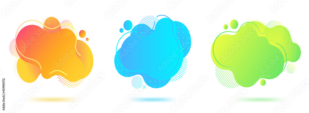 Fluid abstract vector banners. Set of geometric liquid forms. Gradient elements for flyer, brochure and posts with text copy space. Graphic dynamic shapes for minimal curvy design. Vector Fluid abstract vector banners. Set of geometric liquid forms. Gradient elements for flyer, brochure and posts with text copy space. Graphic dynamic shapes for minimal curvy design. Vector