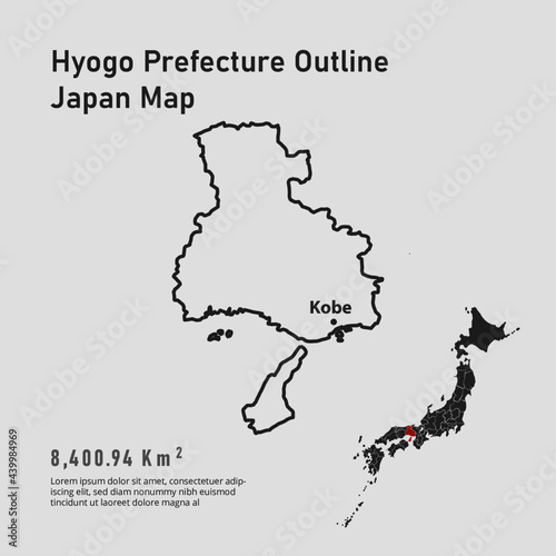 Hyogo Prefecture Outline of Japan Map
