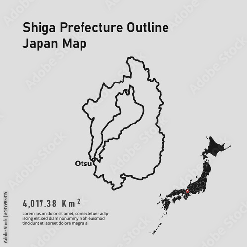 Shiga Prefecture Outline of Japan Map
