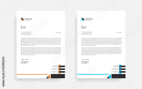 Abstract corporate business letterhead design template