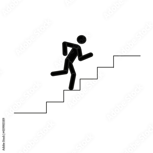 figure of a businessman running up the ladder on the way to success, flat design style © Татьяна Лесогор