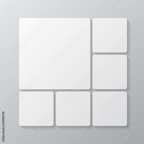 Template collage of six frames, images, photos