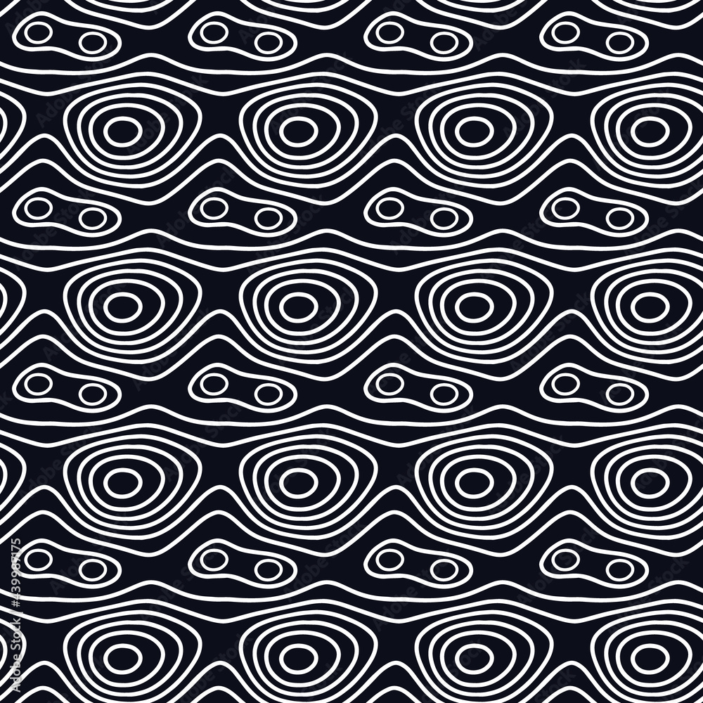 Obraz premium Seamless abstract turing pattern organic line art vector illustration