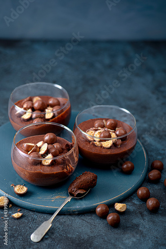 Homemade chocolate and maltesers mousse photo