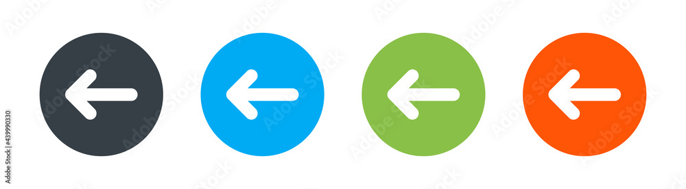 Arrow left icons set. Previous symbol. Vector illustration Arrow left icons set. Previous symbol. Vector illustration