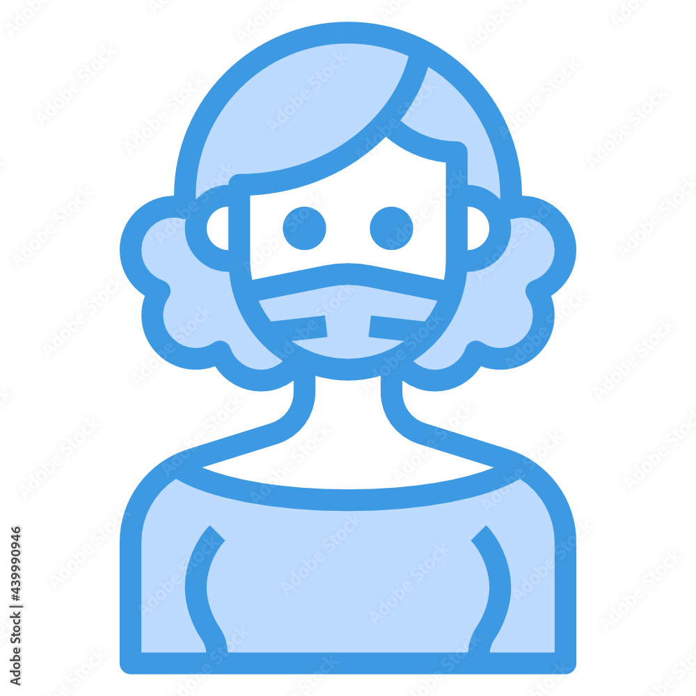 Avatar blue outline icon