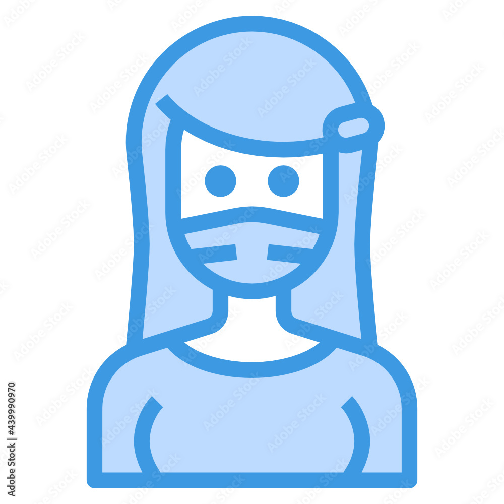 Avatar blue outline icon