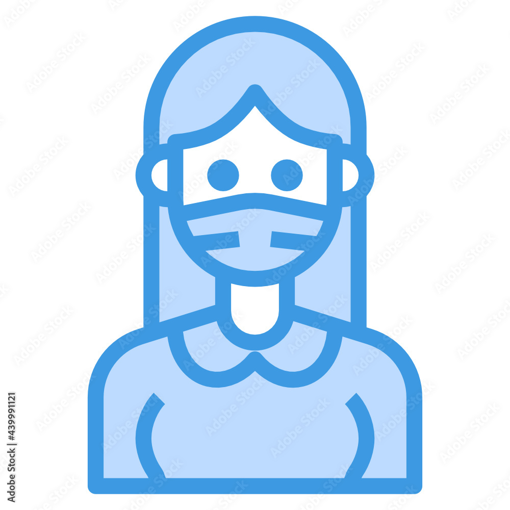 Avatar blue outline icon