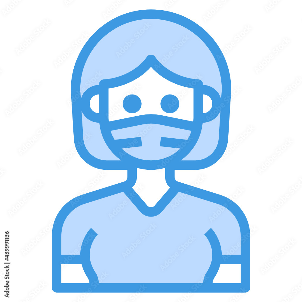 Avatar blue outline icon