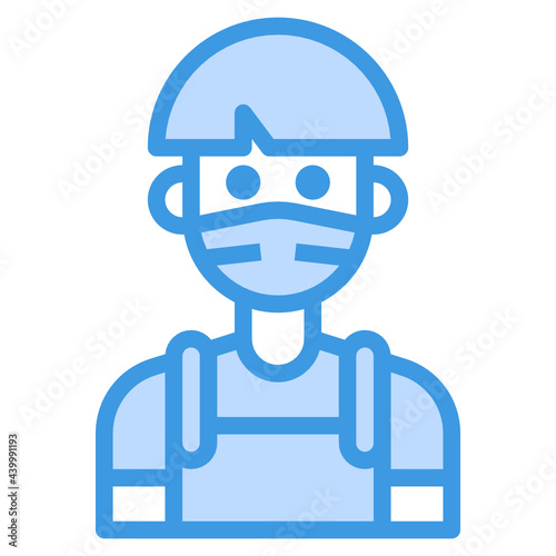 Avatar blue outline icon