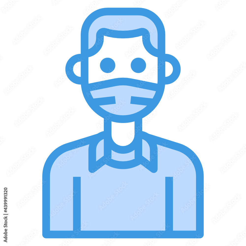 Avatar blue outline icon